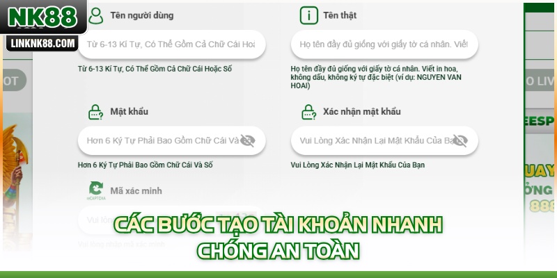 Các bước tạo tài khoản NK88 nhanh chóng an toàn